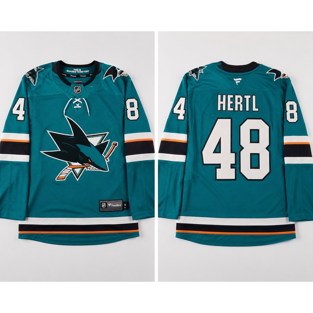 Tomas Hertl San Jose Sharks Fanatics Teal Breakaway NHL Jersey Mens Medium 48